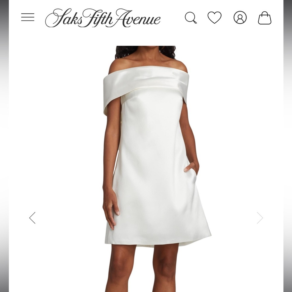 Amsale Mikado Off-The-Shoulder Shift Dress. Size 4